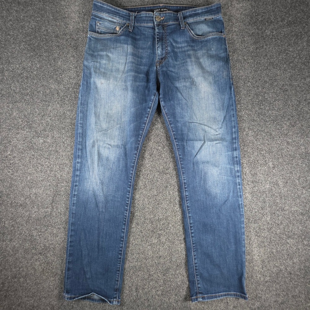 Mavi Zach Straight Leg Jeans Mens 34x30 Blue Denim Stretch Pants 0045314011